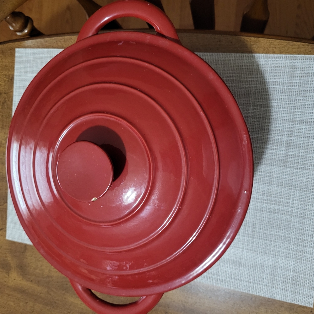 Red Cast Iron Dutch Oven